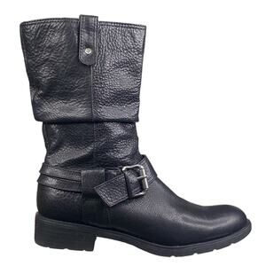 Sofft Women’s Bostyn Black leather Slouch Moto Boot Size US 7
